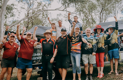 Fish Stocking members with winner of boat